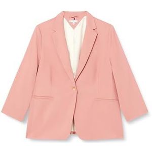Tommy Hilfiger Dames Blazer Curve Elegant, Roze (Teaberry Blossom), 52, Roze (Teaberry Blossom), 78