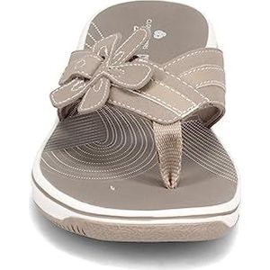 Clarks Brinkley Flora vrouwen – moederschap Flipflop, Taupe Synthetisch, 37 EU