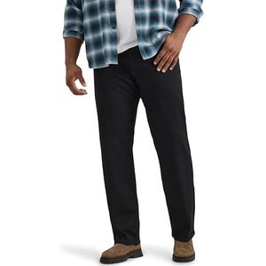 Lee Men's Big & Tall Extreme Motion Relaxed Straight Jean Black 36W x 36L