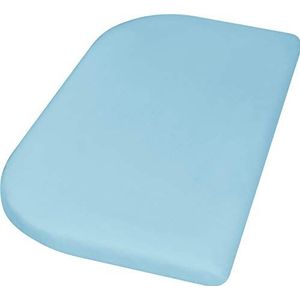 Playshoes 770324-17 jersey hoeslaken voor het bijzetbed, waterdicht en ademend, 81 x 42 x 10 cm, lichtblauw, blauw