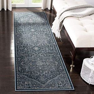 Safavieh Yara Vintage geïnspireerde tapijt, geweven zachte viscose loper tapijt in lichtblauw/donkerblauw, 67 X 240 cm