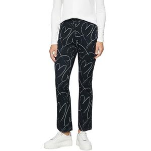 s.Oliver BLACK LABEL Uitlopende culotte met hart-print, Donkerblauw, 40