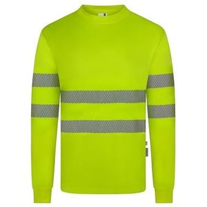 VELILLA 305634; T-shirt van gerecycled polyester, effen kleur, lange mouwen, segmentband, neongeel, maat S, Fluor geel, S