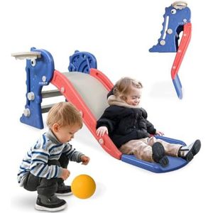 Mobiclinic® Kids, kinderglijbaan, dino, inklapbaar, inclusief mand en bal, afgeronde randen, antislip, Europees merk, max. 35 kg, stabiel, veilig, eenvoudige montage, binnen en buiten