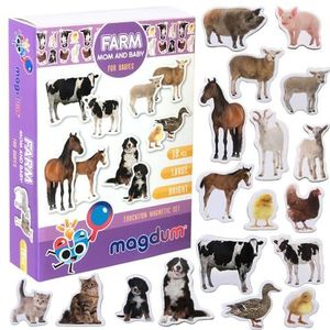 MAGDUM MOM BABY FARM PHOTO animal magnets for kids -real LARGE fridge magnets for toddlers- Magnetic EDUcational toys baby 3 year old baby LEARNing magnets for kids- Kid magnets for Magnetic THEATRE