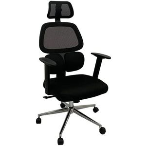 Astan Hogar Ergonomische bureaustoel, hoge rugleuning en verstelbare armleuningen, schommelfunctie, zwart AH-AG10200NG