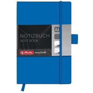 Herlitz A6 vierkante My Book Classic Hardcover Notebook met boeklint en penlus - blauw