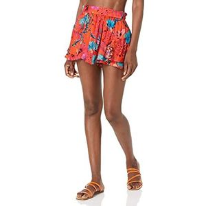 Desigual Dames Short_Alondra plaid voor zwemkleding, oranje, M