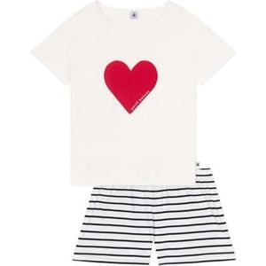 Petit Bateau Pyjacourt voor dames, Wit/Blauw, XXS