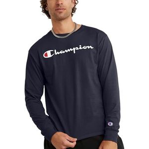 Champion Klassieke T-shirt met lange mouwen voor heren, Navy-y06794, XS