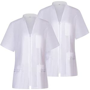 MISEMIYA - Verpakking met 2 stuks - sanitair dameshemd - gezondheidsuniform - HOSTELERIA 712, Wit, S