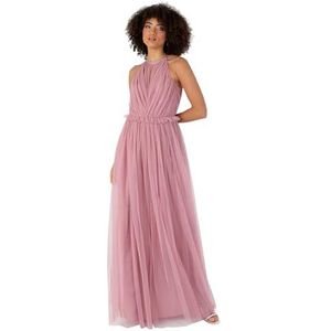 Anaya with Love Dames Dames Dames Maxi Dames Mouwloze Halter Hals Ruffle Empire A-lijn voor Bruiloft Guest Ball Avond Gelegenheid Brudsmeid Jurk, Bridal Rose, 52 NL