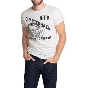ESPRIT Heren T-shirt met print - Slim Fit 084EE2K007, wit (Colourway 2 114), 3XL