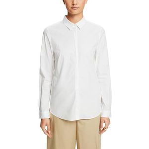 ESPRIT Poplin overhemd met lange mouwen, wit, S