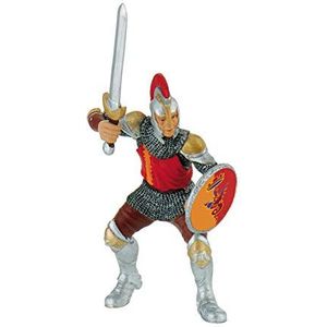 Bullyland 80765 - Speelfiguur Slagvaardige zwaardvechter in rood harnas, ca. 11,5 cm, natuurgetrouw, PVC-vrij, als taartfiguur en geschenk voor kinderen vanaf 3 jaar