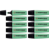 Tekstmarkeerstift - STABILO BOSS ORIGINAL - 10 stuks - turquoise