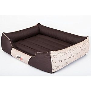 Hobbydog XL PREBWP12 Hond Bed Prestige XL 85X65 cm Beige met dogs, XL, Beige, 3,2 kg