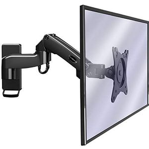 Invision Monitorarm Muurbeugel voor PC Monitor & TV - Voor schermen van 17 tot 27 inch, Ergonomische Hoogteverstelbare Arm, Kantel Zwenk & Roteer, VESA 75x75mm & 100x100mm, Gewicht 2-7kg [MX250]