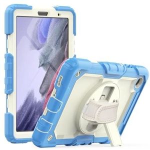 Beschermhoesje voor Samsung Galaxy Tab A8 10.5 X200/X205 (2022), iPad-beschermhoes met volledige bescherming, krasbestendig en valbestendig, iPad hoes voor kinderen met koord (blauw)