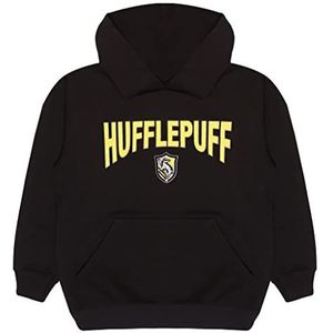 Harry Potter Hufflepuff Shield Pullover hoodie, Kinderen, 116-182, Zwart, Officiële Koopwaar