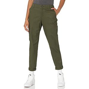 Amazon Essentials Dames Mid-Rise Slim-Fit Cropped Tapered Leg Khaki Broek, Dark Olive, 6