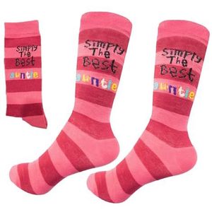 SHATCHI Shatchi One Size Gewoon de beste nieuwigheid sokken voor vader moeder dag oom tante Nana broer zus bo, gewoon de beste tante, one size UK, Roze, Rood, Eén Maat