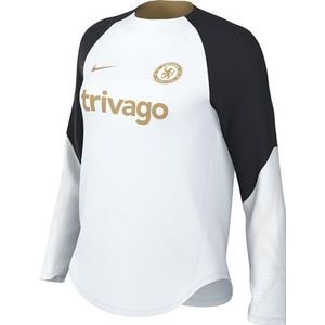 Nike Dames Top CFC Wnk Df Strk Crew Drltop K, White/White/Club Gold/Club Gold, DX3808-101, XS