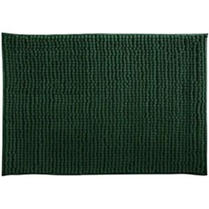 MSV Badkamerkleed/badmat tapijtje voor op de vloer - donkergroen - 40 x 60 cm - Microvezel - anti slip