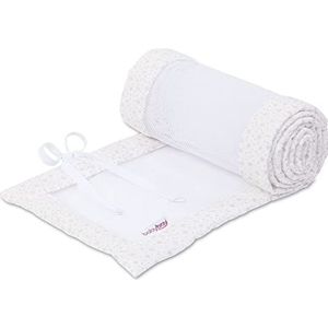 babybay Nestje mesh/bedomranding voor bijzetbed/stootbescherming voor babybed, geschikt voor model boxspring XXL, wit glittersterren rosé