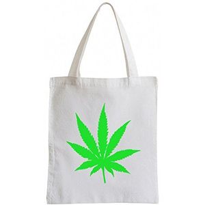Pixxprint Marijuana Hennep Drogenfun Party Clubwear Jamaica Jute Bag Sporttas, Wit