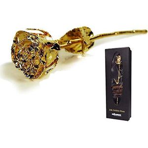 mikamax - Gouden Rose - 24 karaat echtheidscertificaat - Luxe box - Gedoopt in Goud - 30 cm