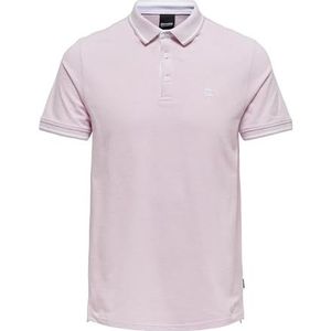 ONLY & SONS Onsfletcher Life Slim Ss Polo Noos Poloshirt voor heren, Zephyr/Detail:melange, M