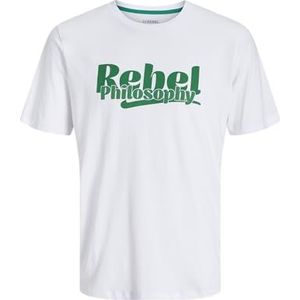 Jj Rebel - Jrebrakim Tee Ss Crew Neck - T-shirt - Wit - Voor Jongeren