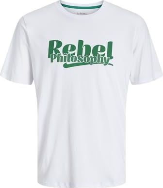 Jj Rebel - Jrebrakim Tee Ss Crew Neck - T-shirt - Wit - Voor Jongeren