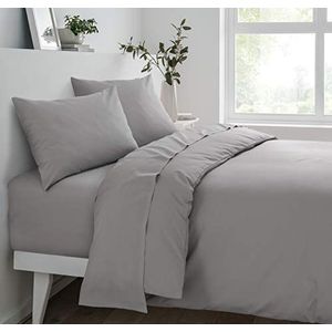 Sleepdown Hoeslaken van polyester-katoenmix stof, grijs, eenpersoonsbed