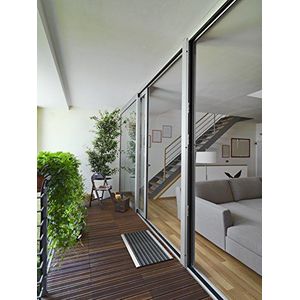 Andiamo Exclusive Deurmat Rubberen Mat Aluminium Schoonloopmat Deurmat Zwart, Zacht Rubber/Aluminium, 40 X 60 X 0,8 Cm