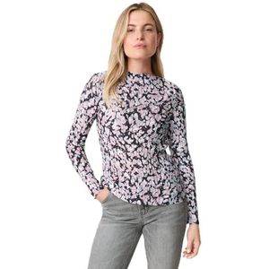 T-shirt 1/1 mouw, Zwart met patroon., 38