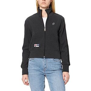 Superdry Code Track Jacket Cardigan Sweater voor dames, Darkest Charcoal Marl, XS