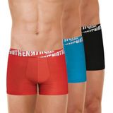 Easy Sport - Set van 3 Boxershorts - Blauw - Rood - Zwart - Katoen