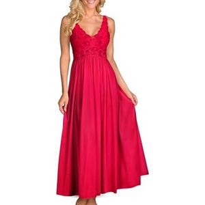Shadowline Classy Nightgowns for Women Elegant Sleepwear, Red, Large
