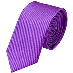 GASSANI Smalle Slim Skinny stropdas, 6 cm, binder, effen, fijn gestreept, herenstropdas, slips, 19 kleuren, Vliederviolet | Vlieder