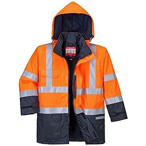 Portwest Bizflame Regen Hi-Vis Multi-Beschermend Jack Size: L, Colour: Oranje/marine, S779ONRL