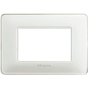 Bticino Afdekframe, 3 modules, wit, AM4803CBN