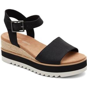 TOMS Diana damessandalen, zwart linnen, 38 EU Weit