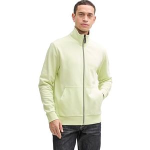 TOM TAILOR Sweatjack voor heren met opstaande kraag, 29078 - Lime Cream Green, XL