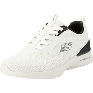 Skechers Heren Skech-AIR Dynamight Paterno Sneakers, natuurlijke gebreid/synthetisch/zwarte trim, 43 EU, Natuurlijke gebreide synthetische zwarte rand, 44 EU