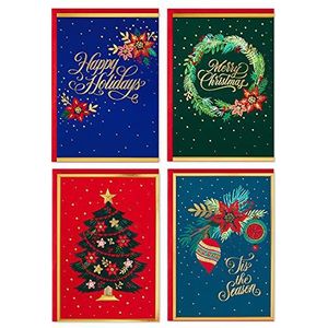 Hallmark Boxed Kerstkaarten Assortiment, Feestelijke Folie (40 Kaarten en Enveloppen)