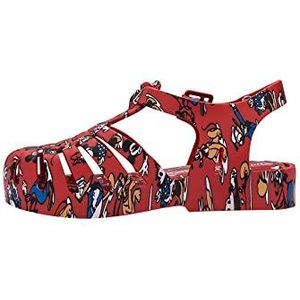 melissa Mini Possession Print + Mickey and Friends BB, platte sandalen, rood, 24 EU, Rood, 24 EU