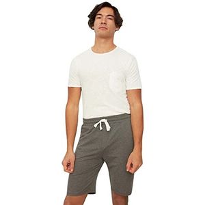 Trendyol Heren Anthracite Male Regular Fit Contrast Bet Shorts & Bermuda Casual Shorts, M