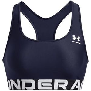 Under Armour HeatGear Medium Impact Sportbeha - Midnight Navy/Wit